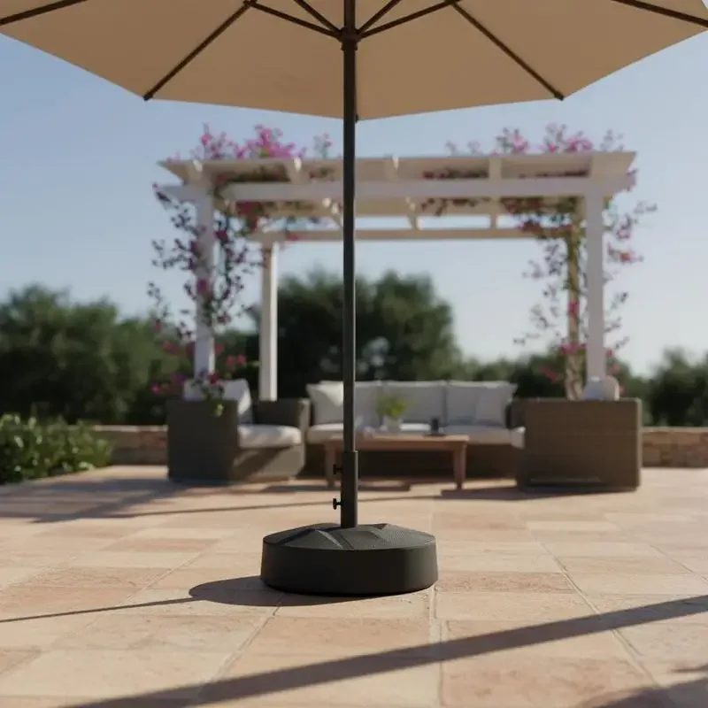 Parasol Stand up to 30kg Fillable Umbrella Base Round Umbrella Holder for Parasol 36/38/48mm Black
Parasol Stand up to 30kg Fillable Umbrella Base Round Umbrella Holder for Parasol 36/38/48mm Black