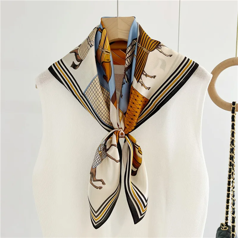 Horse Print Mulberry Silk Scarf Luxury Women Neck Shawl Square Head Bandanas Hair Bag Accessories 65cm*65cm
Horse Print Mulberry Silk Scarf Luxury Women Neck Shawl Square Head Bandanas Hair Bag Accessories 65cm*65cm