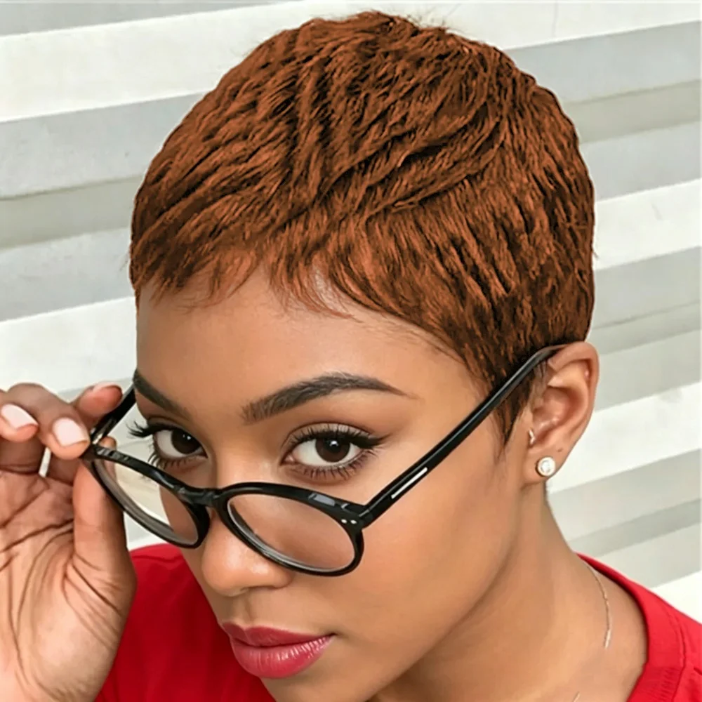 Short Pixie Cut Human Hair Wigs Natural Black Hair Wig Human Hair Machine Made Wig
Short Pixie Cut Human Hair Wigs Natural Black Hair Wig Human Hair Machine Made Wig