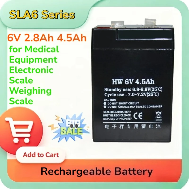 Maintenance Free 6V 2.8Ah 4.5Ah Sealed Lead Acid SLA Battery for Medical Equipment Electronic Scale Weighing Scale
Maintenance Free 6V 2.8Ah 4.5Ah Sealed Lead Acid SLA Battery for Medical Equipment Electronic Scale Weighing Scale
