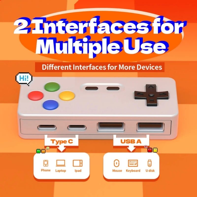 Creative Gamepad USB Hub with 2 Type C and 2 USB Port Converters for PC, Laptop, and Connectivitys D2RC
Creative Gamepad USB Hub with 2 Type C and 2 USB Port Converters for PC, Laptop, and Connectivitys D2RC