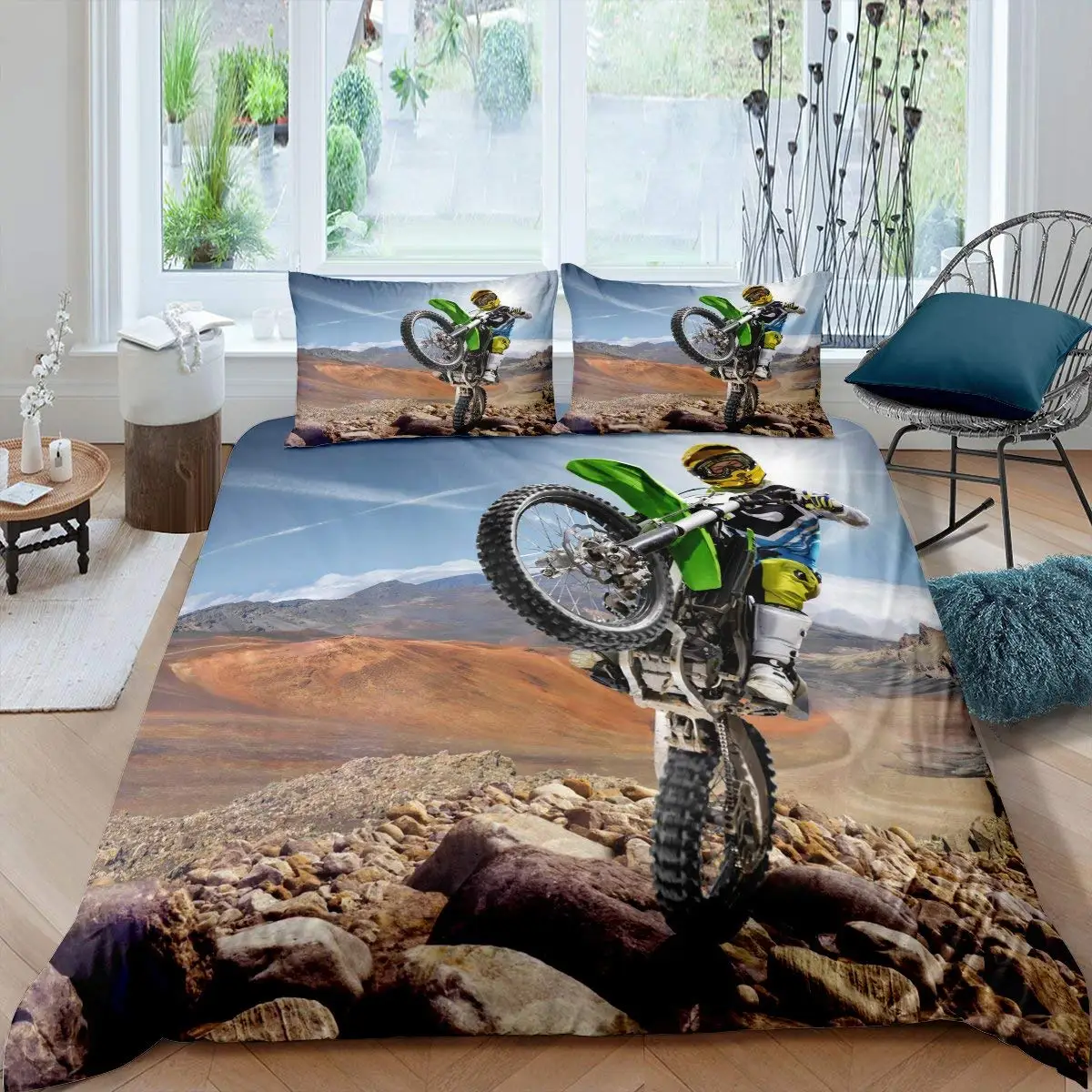 Motorbike Duvet Cover Set Twin Size Motocross Rider Bedding Set Racing Motorcycle Dirt Bike Extreme Sport Polyester Quilt Cover
Motorbike Duvet Cover Set Twin Size Motocross Rider Bedding Set Racing Motorcycle Dirt Bike Extreme Sport Polyester Quilt Cover