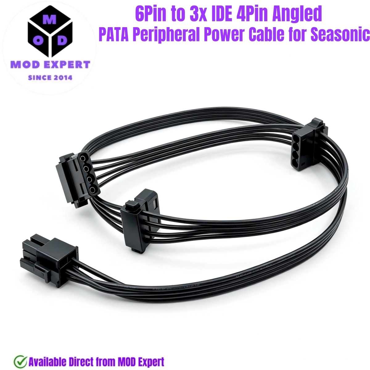 6Pin to 3x IDE 4Pin, Peripheral Power Cable for Seasonic PRIME Ultra 1300W, 1000W, 850W, 750W, 650W, 550W Titanium/Platinum/Gold
6Pin to 3x IDE 4Pin, Peripheral Power Cable for Seasonic PRIME Ultra 1300W, 1000W, 850W, 750W, 650W, 550W Titanium/Platinum/Gold