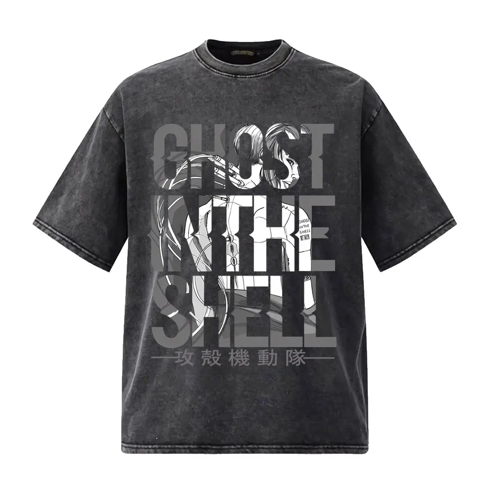 Washed Vintage Anime Ghost in The Shell T-shirt Manga Kusanagi Motoko Print T-shirts Men Women Retro Cartoon Oversized T Shirts
Washed Vintage Anime Ghost in The Shell T-shirt Manga Kusanagi Motoko Print T-shirts Men Women Retro Cartoon Oversized T Shirts