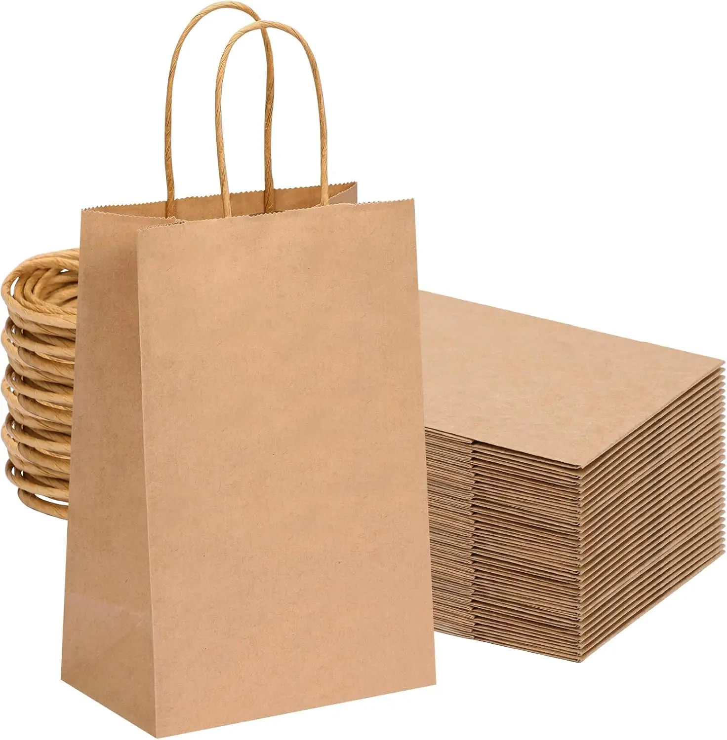 60pcs Kraft Paper Gift Bags with Handles, 5.25x3.2x8in Small Bags for Shopping, Birthday, Wedding, Party
60pcs Kraft Paper Gift Bags with Handles, 5.25x3.2x8in Small Bags for Shopping, Birthday, Wedding, Party