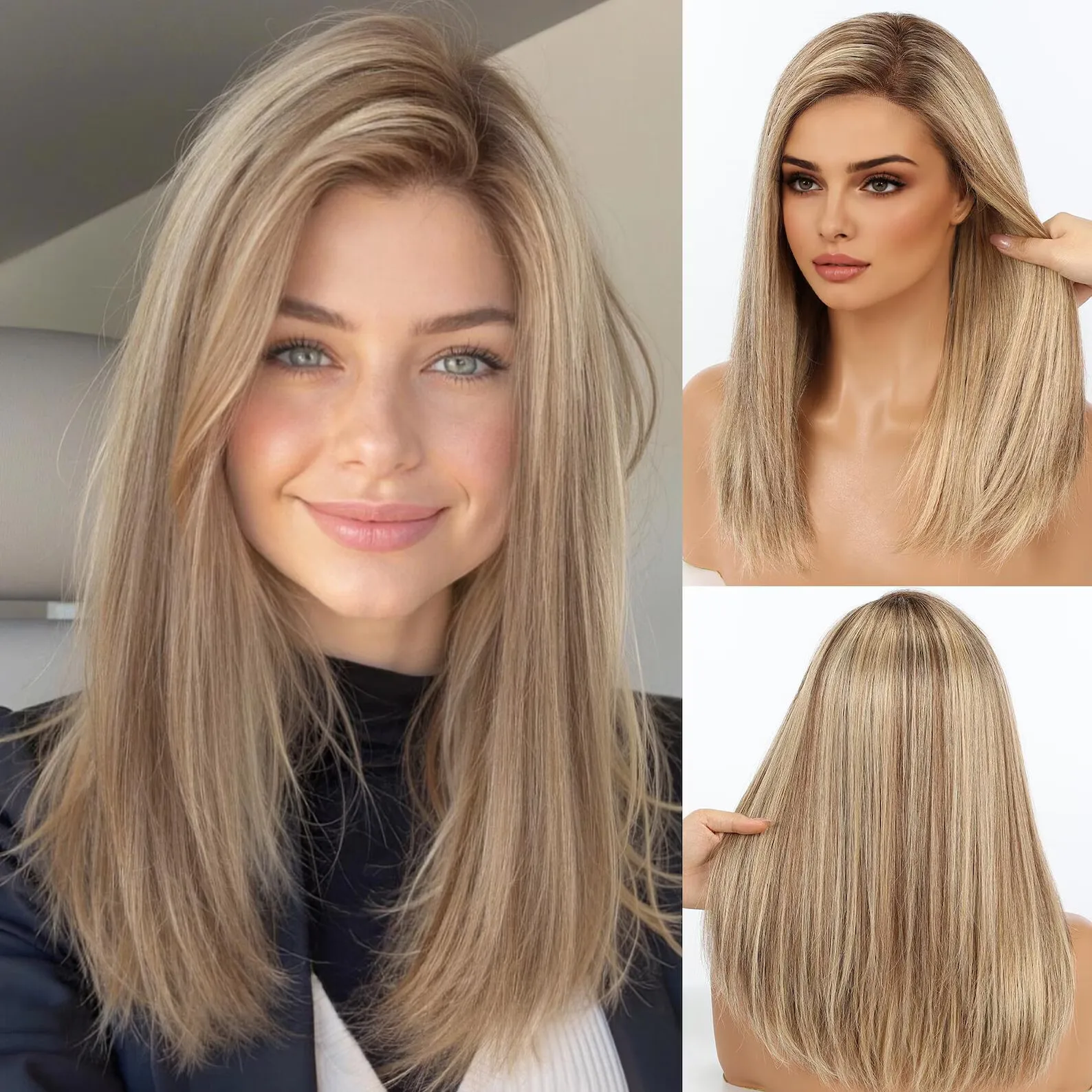 Rooted Ash Blonde Slight Straight Layered Wig Medium Length Ombre Pre Plucked naturally soft Synthetic Heat Resistant Hair Wigs
Rooted Ash Blonde Slight Straight Layered Wig Medium Length Ombre Pre Plucked naturally soft Synthetic Heat Resistant Hair Wigs