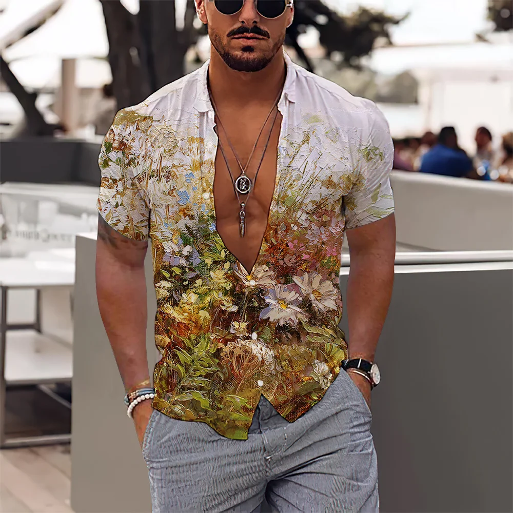 Summer Vintage Oil Painting Flower 3D Print Shirts Men Fashion Shirt Casual Streetwear Short Sleeve Shirt Blouse Man Clothing
Summer Vintage Oil Painting Flower 3D Print Shirts Men Fashion Shirt Casual Streetwear Short Sleeve Shirt Blouse Man Clothing