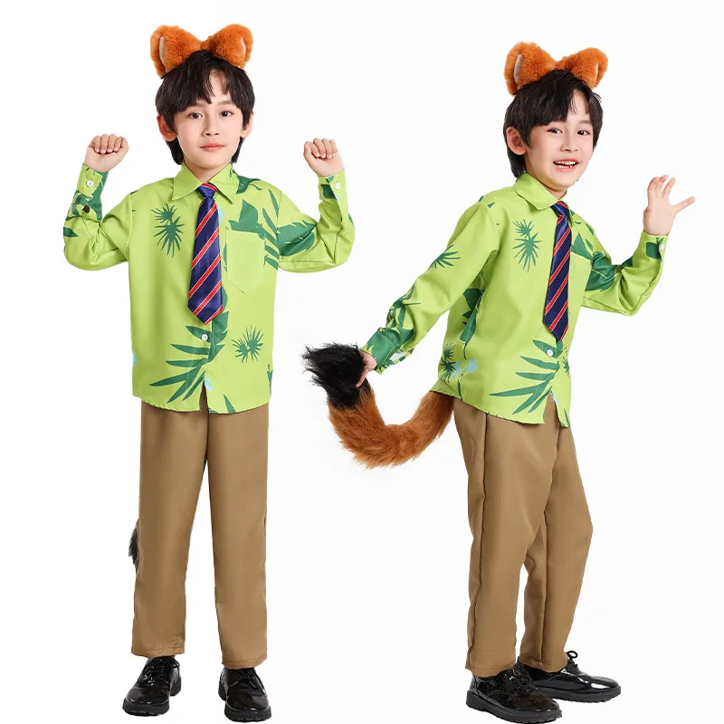 Zootopia Nick Wilde Costumes Boys Girls Cosplay Zootopia 2 Fox Shirt Pants Tail Prop Set Halloween Leaf Print Shirt Trousers
Zootopia Nick Wilde Costumes Boys Girls Cosplay Zootopia 2 Fox Shirt Pants Tail Prop Set Halloween Leaf Print Shirt Trousers
