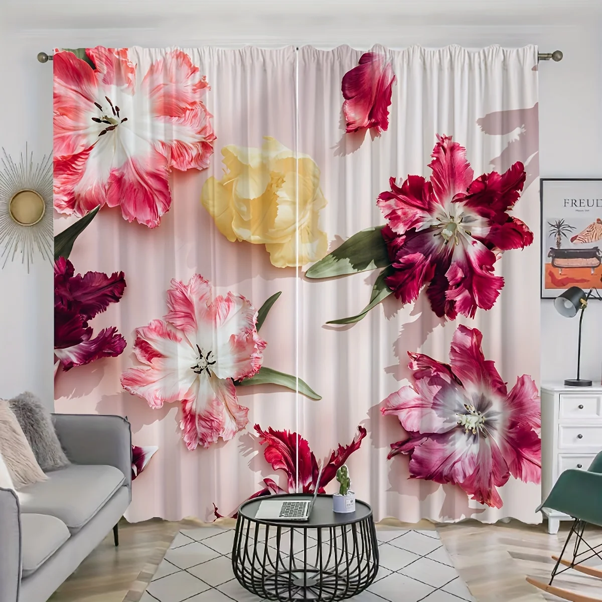 2pcs Colorful Flower Pattern Curtain Decorative Window Drape Window Treatments For Bedroom Living Room Home Decoration cortinas
2pcs Colorful Flower Pattern Curtain Decorative Window Drape Window Treatments For Bedroom Living Room Home Decoration cortinas