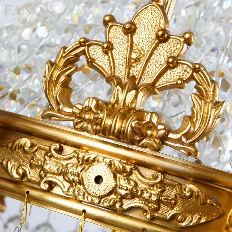 Luxury European Rococo Brass Pendant Light French Baroque Gold Copper Chandelier Crystal Lamp for Living Room Church Dome Decor
Luxury European Rococo Brass Pendant Light French Baroque Gold Copper Chandelier Crystal Lamp for Living Room Church Dome Decor
