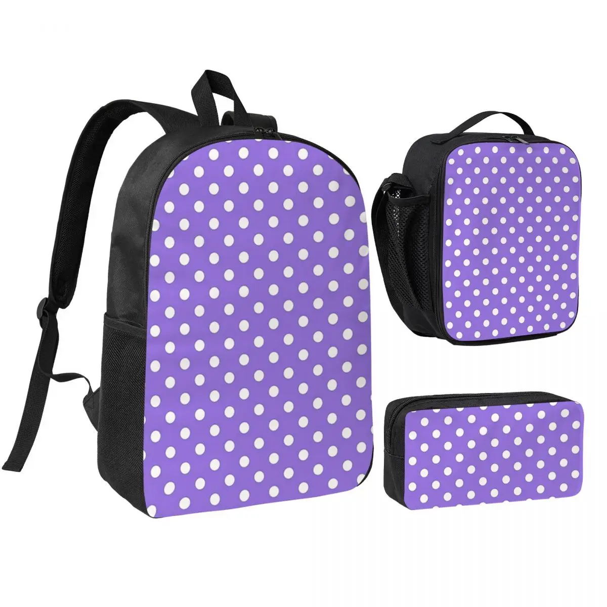 White Polka Dots Over Purple Backpack Boys Girls BookBag School Bag Shoulder Bags 3ps Insulated Lunch Bag Pencil Case
White Polka Dots Over Purple Backpack Boys Girls BookBag School Bag Shoulder Bags 3ps Insulated Lunch Bag Pencil Case