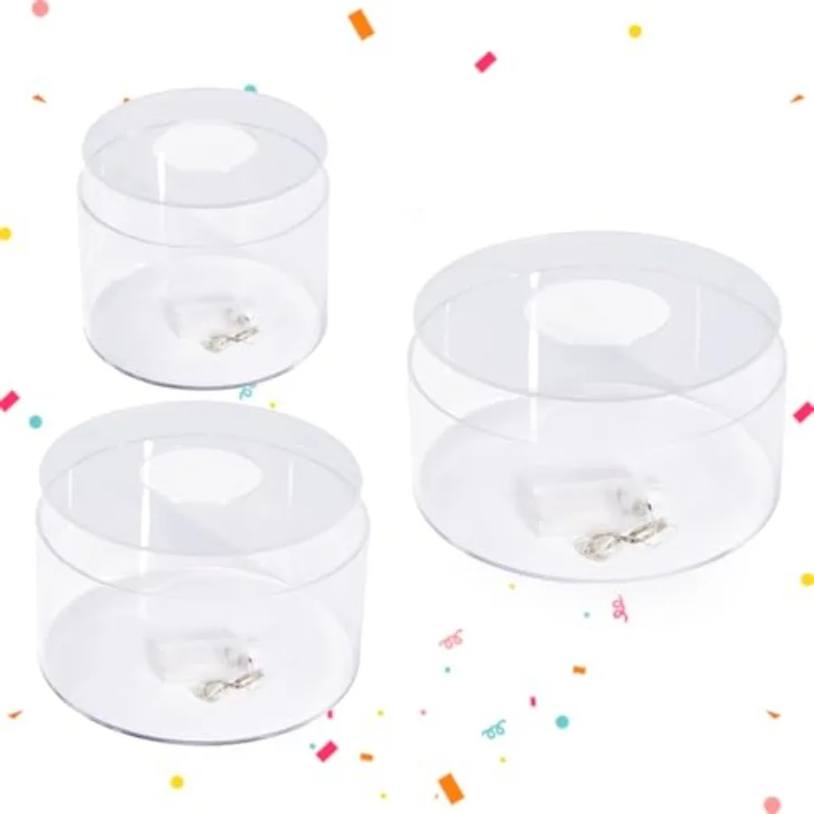 3 PCS Acrylic Clear Cake Stand Round 6 Inch 8 Inch 10 Inch Cake Display Stand with Lid Fillable Tier Cylinder Box for Wedding B
3 PCS Acrylic Clear Cake Stand Round 6 Inch 8 Inch 10 Inch Cake Display Stand with Lid Fillable Tier Cylinder Box for Wedding B