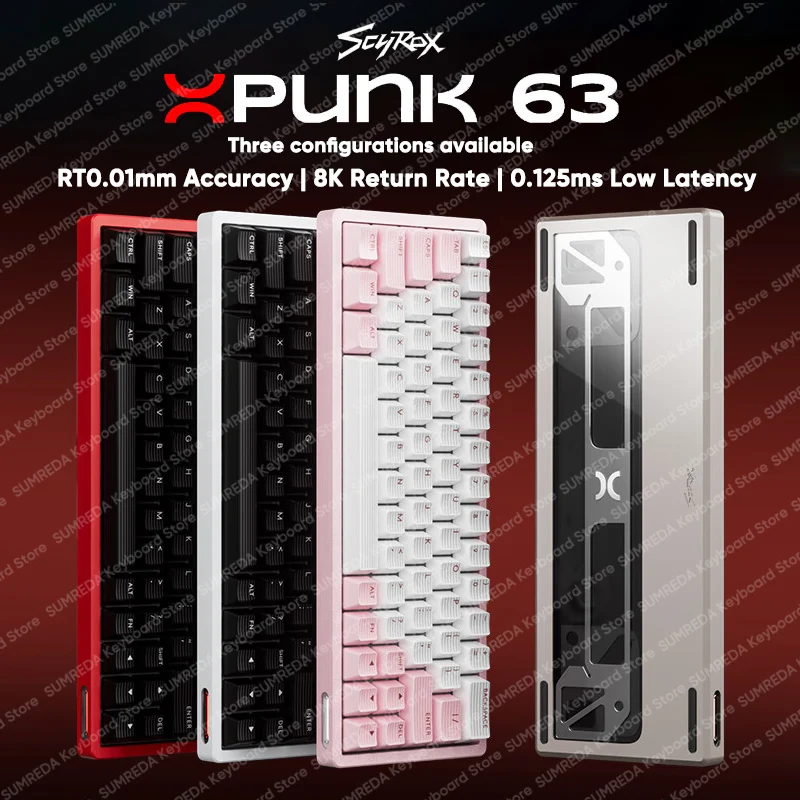 SCYROX Xpunk63 Magnetic Mechanical keyboard RT0.01 8K RGB 0.125ms Delay Aluminum PBT Keycaps Hot-Swap Esports Gaming Keyboard
SCYROX Xpunk63 Magnetic Mechanical keyboard RT0.01 8K RGB 0.125ms Delay Aluminum PBT Keycaps Hot-Swap Esports Gaming Keyboard