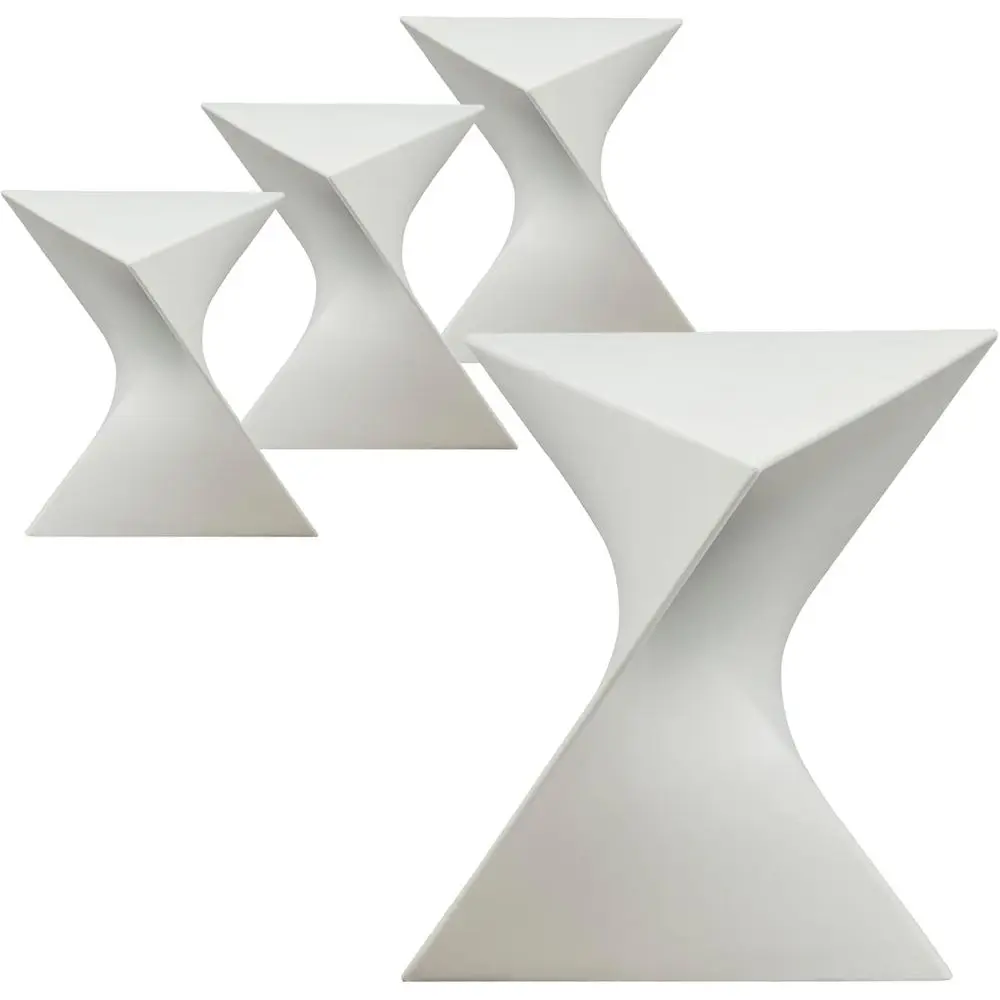 Stackable White Plastic Triangular Side Table Set of 4 for Indoor and Outdoor Use
Stackable White Plastic Triangular Side Table Set of 4 for Indoor and Outdoor Use