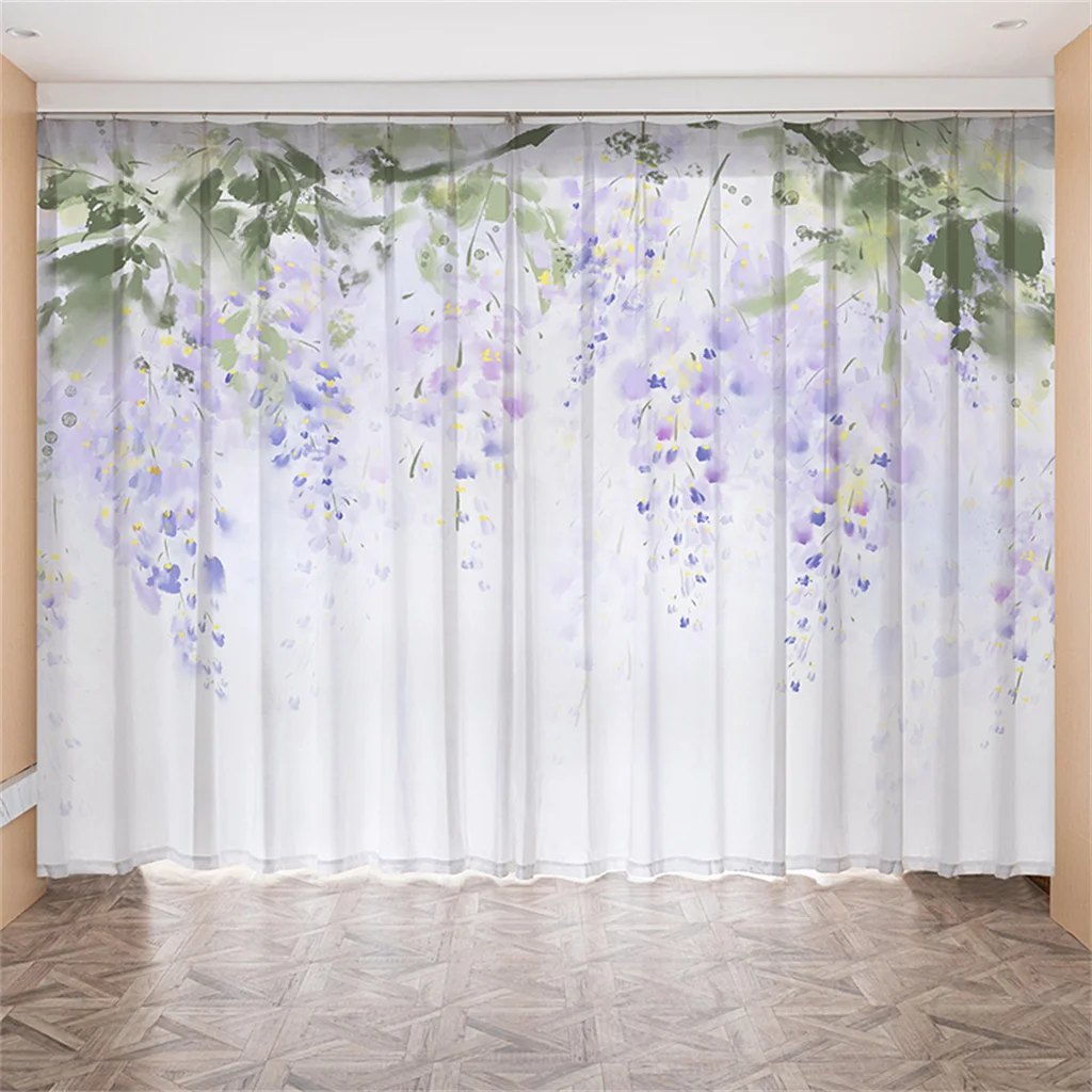 Nordic ins purple hand-painted wisteria flowers plant bedroom living room balcony window screen 3D digital printed tulle curtain
Nordic ins purple hand-painted wisteria flowers plant bedroom living room balcony window screen 3D digital printed tulle curtain