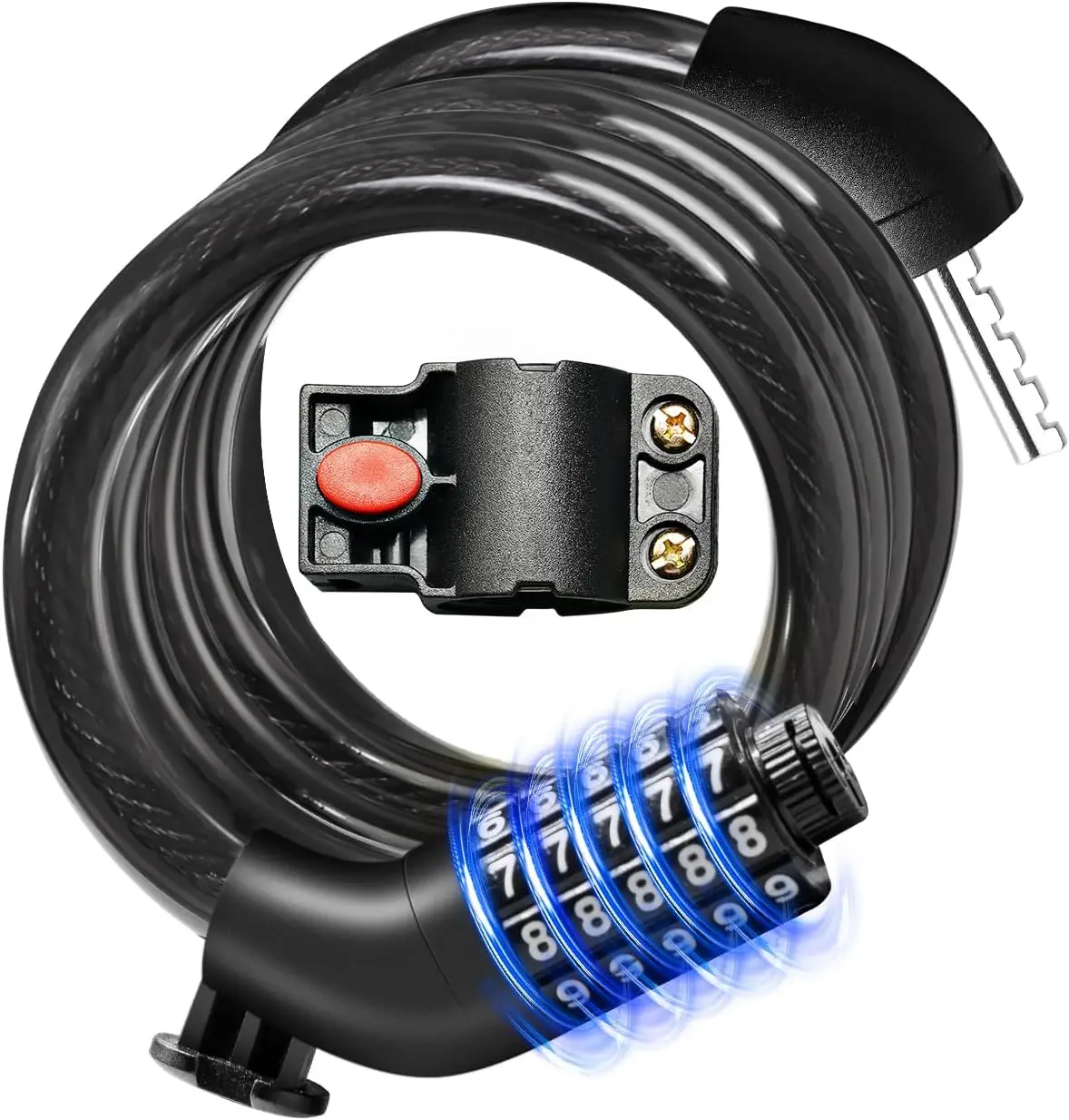 10*1000/1500/2000 mm 5 Code Digits Mtb Grip Bicycle Cable Bike Combination Chain Lock with Bracket
10*1000/1500/2000 mm 5 Code Digits Mtb Grip Bicycle Cable Bike Combination Chain Lock with Bracket