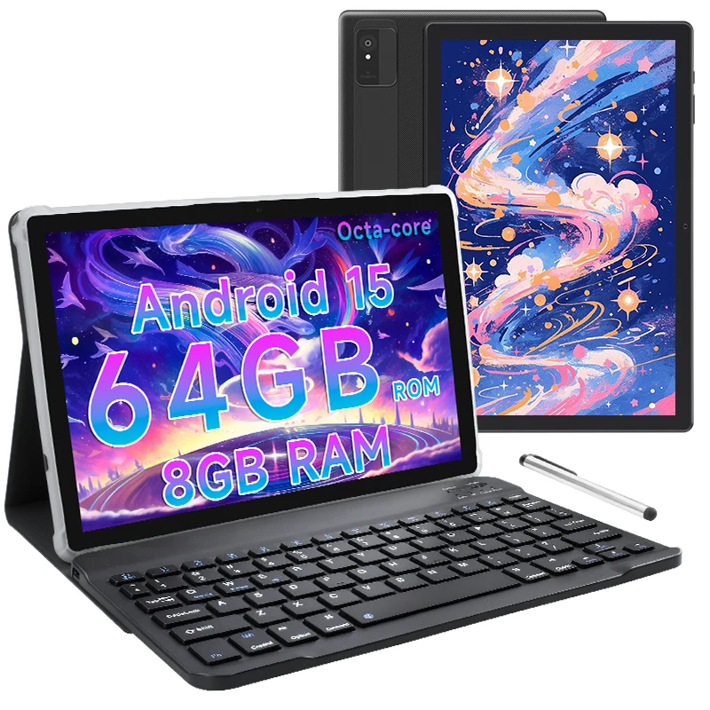 2025 Android 15 Tablet 10.1 Inch Tablets with Keyboard, 8GB+64GB+1TB Expand, Octa-Core Tablets with 5000mAh Battery Split Screen
2025 Android 15 Tablet 10.1 Inch Tablets with Keyboard, 8GB+64GB+1TB Expand, Octa-Core Tablets with 5000mAh Battery Split Screen