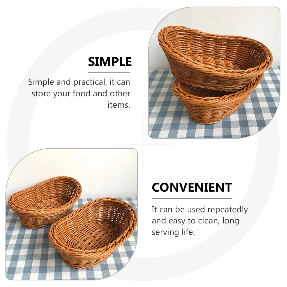 2 Pcs Plastic Imitation Rattan Woven Baskets Imitation Rattan Woven Baskets Kitchen Container Fruit Basket Household Bread
2 Pcs Plastic Imitation Rattan Woven Baskets Imitation Rattan Woven Baskets Kitchen Container Fruit Basket Household Bread
