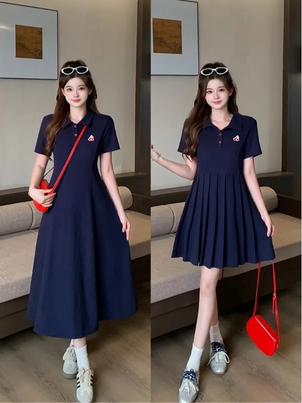 plus Size Women's Summer Casual Cherry Embroidery Collar Short Sleeve Dress Slim Fit Korean Style Commute Wind Long Dress
plus Size Women's Summer Casual Cherry Embroidery Collar Short Sleeve Dress Slim Fit Korean Style Commute Wind Long Dress