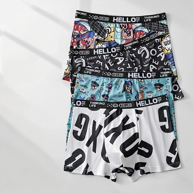 4 piece Men's Printed Fashionable Underwear Comfortable Asian Size Boxer Shorts Casual Sports Shorts
4 piece Men's Printed Fashionable Underwear Comfortable Asian Size Boxer Shorts Casual Sports Shorts