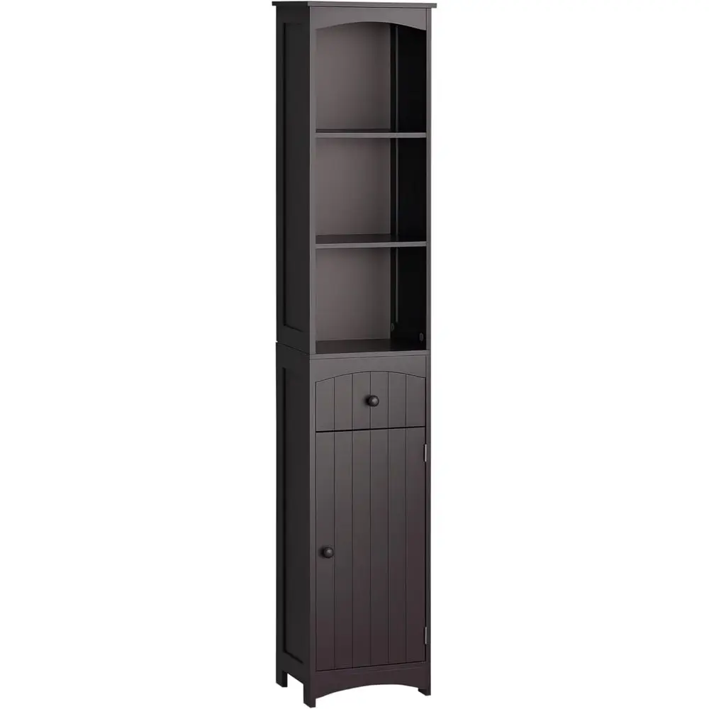 Tall Standing Bathroom Storage Cabinet with 3-Tier Shelves, Brown
Tall Standing Bathroom Storage Cabinet with 3-Tier Shelves, Brown