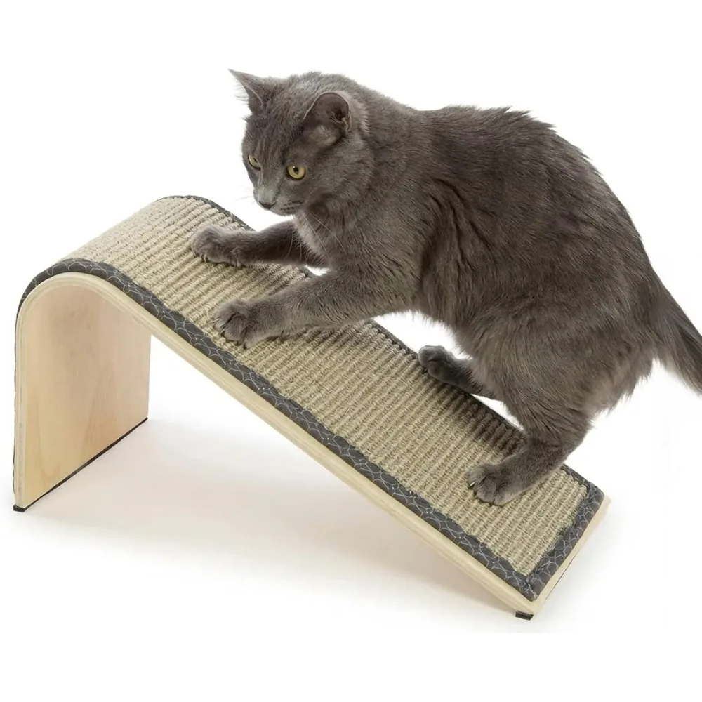 Natural Sisal Angle Ramp Cat Scratcher with Wooden Frame and Catnip
Natural Sisal Angle Ramp Cat Scratcher with Wooden Frame and Catnip