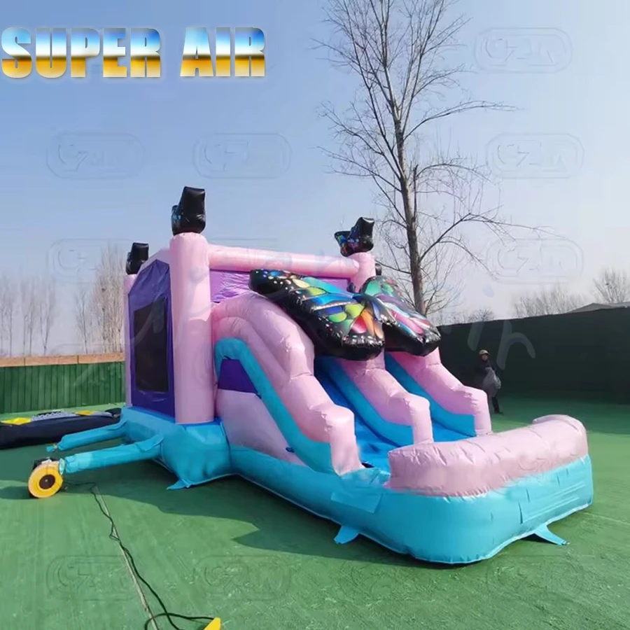 Pink And Purple Princess Bounce House with Slide, PVC Inflatable Castle for Kids Party, with Blower
Pink And Purple Princess Bounce House with Slide, PVC Inflatable Castle for Kids Party, with Blower