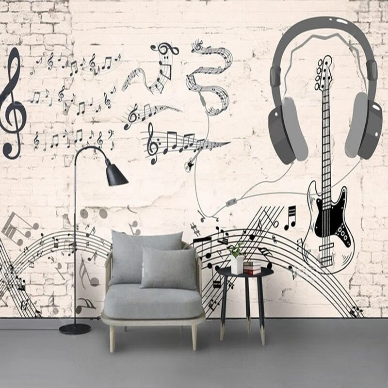 Retro brick wall hand-painted rock music workwear custom TV luxurious home decoration background wall
Retro brick wall hand-painted rock music workwear custom TV luxurious home decoration background wall