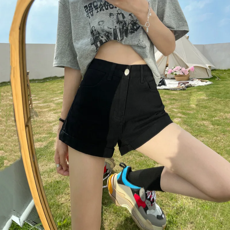 High Waist A-Line Denim Shorts Women's Summer Slimming Flared Jeans Casual Commute Style Water Washed Cotton Blend
High Waist A-Line Denim Shorts Women's Summer Slimming Flared Jeans Casual Commute Style Water Washed Cotton Blend