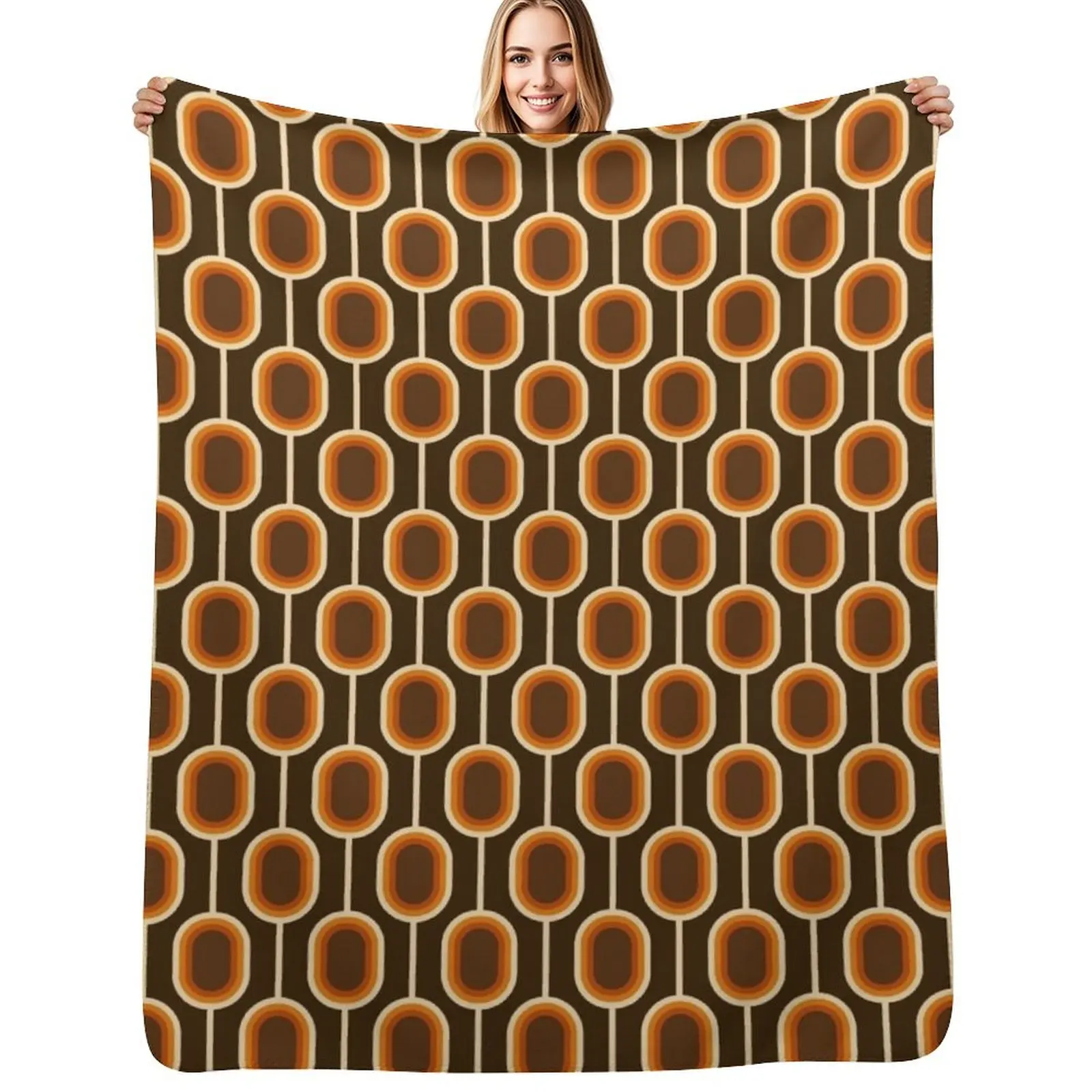 70s Pattern Orange and Brown Connected Nodes Throw Blanket Warm Plush Fuzzy Blanket for Living Room
70s Pattern Orange and Brown Connected Nodes Throw Blanket Warm Plush Fuzzy Blanket for Living Room