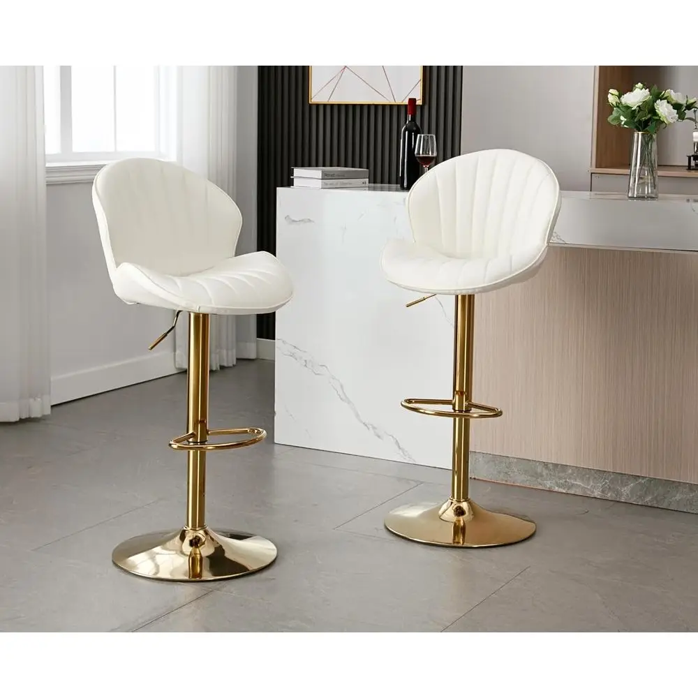 Set of 2 Cream White Leather Swivel Bar Stools with Adjustable Heights, Suitable for Kitchen Islands, Dining Rooms, and Home Bar
Set of 2 Cream White Leather Swivel Bar Stools with Adjustable Heights, Suitable for Kitchen Islands, Dining Rooms, and Home Bar