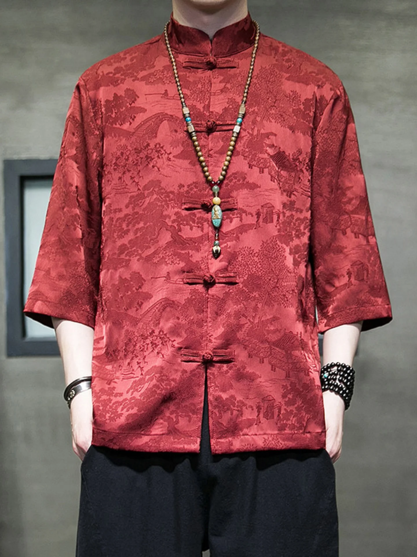 Ice Silk Men's ort Sve irt New Chinese Sle f Sve Summer Faion Urban Breathable Lightweight Men's Outerwear
Ice Silk Men's ort Sve irt New Chinese Sle f Sve Summer Faion Urban Breathable Lightweight Men's Outerwear
