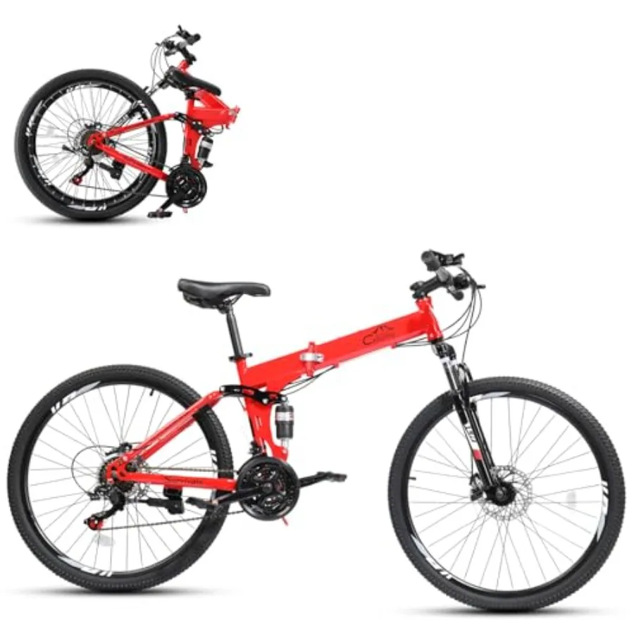 Folding Bike for Urban Commuting, Aluminum Alloy Frame, Matte Black, One-Touch Folding Full Suspension with 21-Speed Gears and
Folding Bike for Urban Commuting, Aluminum Alloy Frame, Matte Black, One-Touch Folding Full Suspension with 21-Speed Gears and