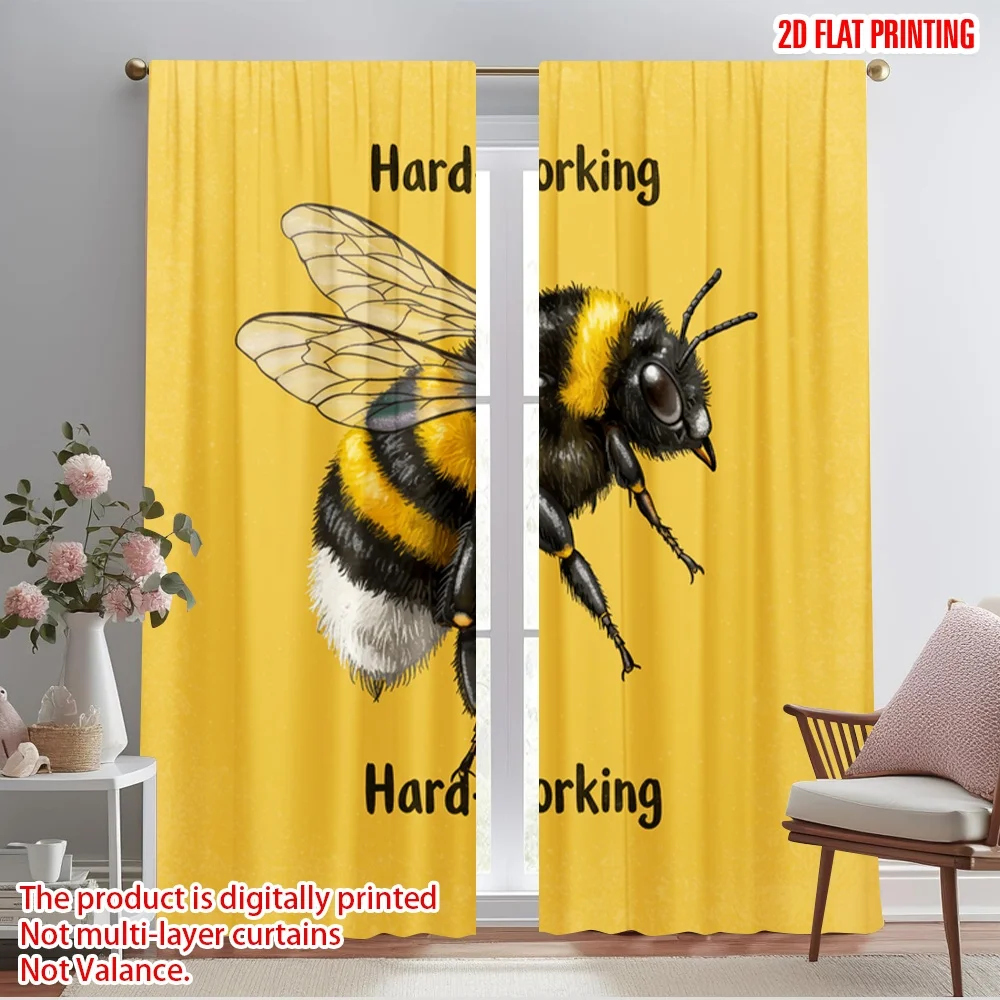 2pcs 2D flat printing Window Curtains Hard-working Bee Cute Bumblebee 100% Polyester Without Electricity Festive Holiday for
2pcs 2D flat printing Window Curtains Hard-working Bee Cute Bumblebee 100% Polyester Without Electricity Festive Holiday for