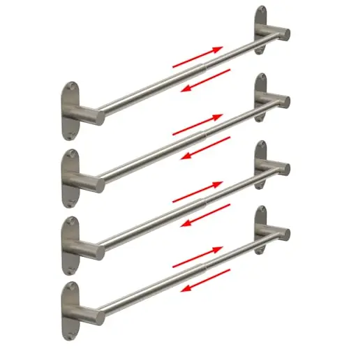 Brushed Nickel SUS 304 Stainless Steel Telescopic Towel Bar 14.4–25.2 Inch, Wall Screw Or Adhesive Installation, Bathroom
Brushed Nickel SUS 304 Stainless Steel Telescopic Towel Bar 14.4–25.2 Inch, Wall Screw Or Adhesive Installation, Bathroom