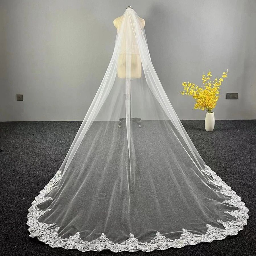 Elegant White Ivory Cheap Bridal veil Lace Applique Sexy Bride wedding accessories voile de mariée Wedding veil
Elegant White Ivory Cheap Bridal veil Lace Applique Sexy Bride wedding accessories voile de mariée Wedding veil