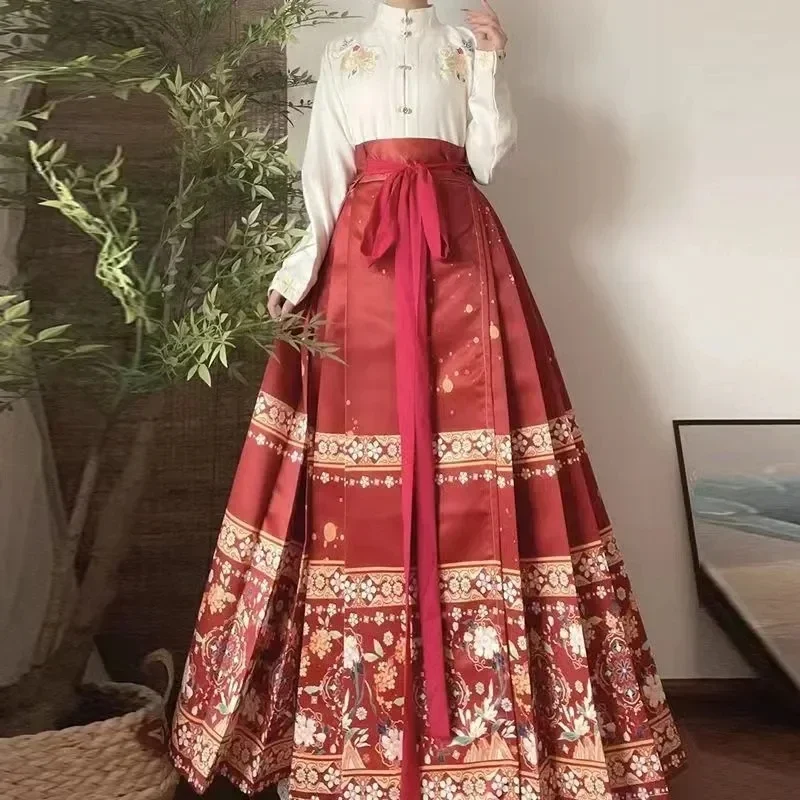 Женская юбка с рисунком лошади Hanfu, женская модель, черный, белый рубашка + черная, синяя, красная, абрикосовая халат, юбка, комплекты, Новинка
Женская юбка с рисунком лошади Hanfu, женская модель, черный, белый рубашка + черная, синяя, красная, абрикосовая халат, юбка, комплекты, Новинка