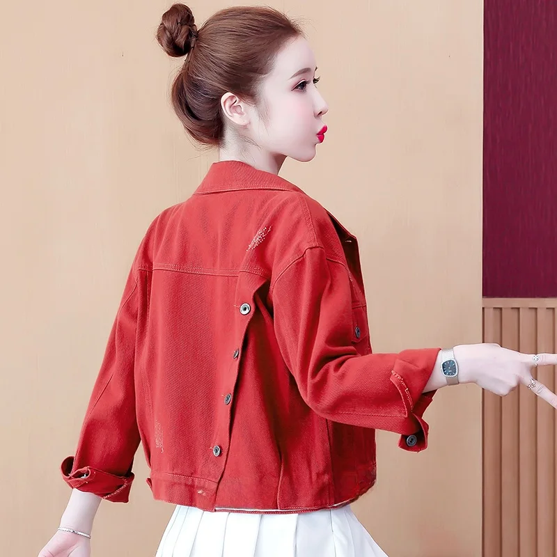 Spring 2026 Women's Short Denim Jacket Early Spring Style Cotton Blend Long Sleeve Printed Embroidered Splicing Pocket Design
Spring 2026 Women's Short Denim Jacket Early Spring Style Cotton Blend Long Sleeve Printed Embroidered Splicing Pocket Design
