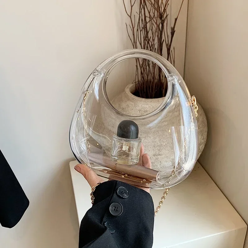 Fashion Trend Design Acrylic Half Moon Evening Bag for Women 2024 Luxury Wedding Dinner Party Dress Round Handle Clutch Purse
Fashion Trend Design Acrylic Half Moon Evening Bag for Women 2024 Luxury Wedding Dinner Party Dress Round Handle Clutch Purse
