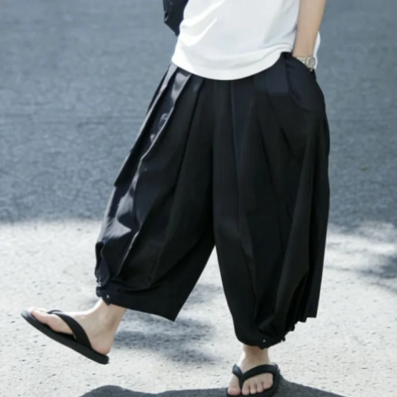Men'S Casual Pants, Loose Wide-Leg Pants, Unisex Pants, Cropped Pants, Versatile Black Pleated Skirt-Pants A06
Men'S Casual Pants, Loose Wide-Leg Pants, Unisex Pants, Cropped Pants, Versatile Black Pleated Skirt-Pants A06