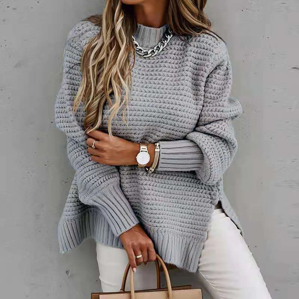 Women Autumn Winter Casual Half High Neck Solid Loose Comfortable Versatile Side Split Knitted Fashion Korean Female Sweater
Women Autumn Winter Casual Half High Neck Solid Loose Comfortable Versatile Side Split Knitted Fashion Korean Female Sweater