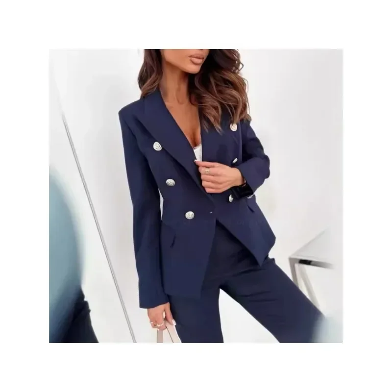 Autumn New Fashion Minimalist Style Women's Long Sleeved Solid Color Double Breasted Suit Jacket Women's Top
Autumn New Fashion Minimalist Style Women's Long Sleeved Solid Color Double Breasted Suit Jacket Women's Top