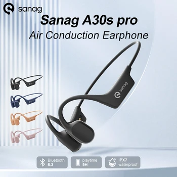 Sanag A30S Pro Air Conduction Wireless Bluetooth 5.3 Earphone Open Ear 360° Panoramic Sound Headphone IPX7 Waterproof Headset