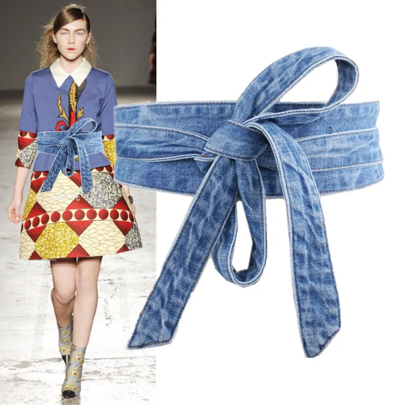 Fashion Women's Denim Waist Belt Bowknot Self Tie Wrap Around Obi Waist Band Cinch Boho Belt Wide Dress Belts Cummerbunds
Fashion Women's Denim Waist Belt Bowknot Self Tie Wrap Around Obi Waist Band Cinch Boho Belt Wide Dress Belts Cummerbunds