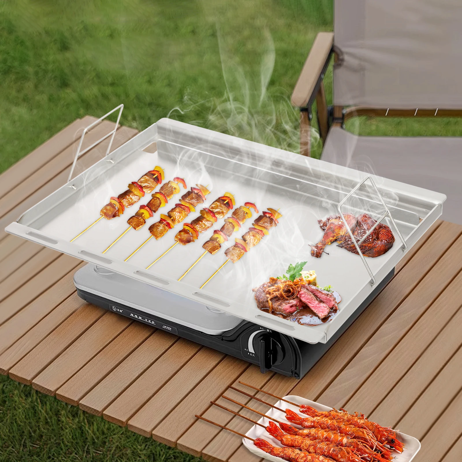 4mm Thick Stainless Steel Grill Griddle, 50x64cm Flat Top Grill Griddle, Rectangular Silver Modern Style BBQ Grill Plate Replacement Part for Barbecue Cooking
4mm Thick Stainless Steel Grill Griddle, 50x64cm Flat Top Grill Griddle, Rectangular Silver Modern Style BBQ Grill Plate Replacement Part for Barbecue Cooking
