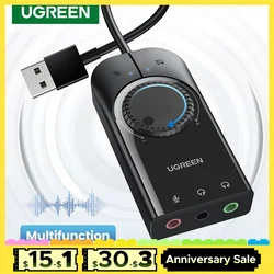 UGREEN Sound Card USB Audio Interface External 3.5mm Microphone Audio Adapter Soundcard for PC Laptop PS4 Headset USB Sound Card UGREEN Sound Card USB Audio Interface External 3.5mm Microphone Audio Adapter Soundcard for PC Laptop PS4 Headset USB Sound Card
