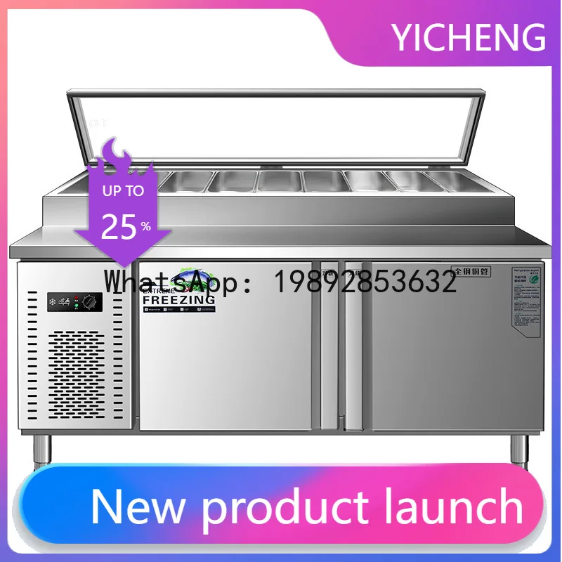 QQ Pizza spreader table slotted salad table commercial fruit fishing dessert freezer refrigerated display cabinet
QQ Pizza spreader table slotted salad table commercial fruit fishing dessert freezer refrigerated display cabinet
