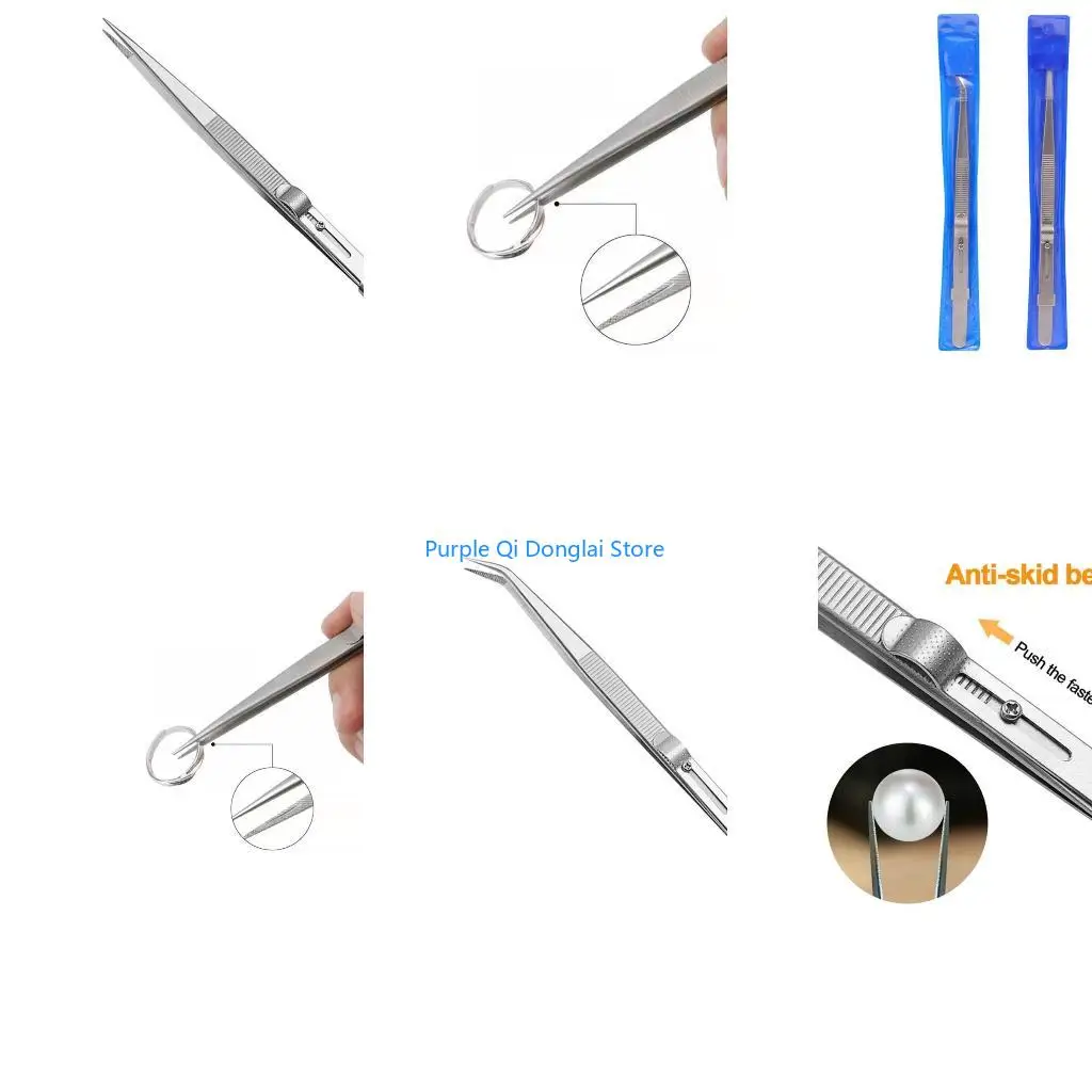 L21E Bent Straight Tweezers Fine Tip for Craft Jewelry Beading Electronic Laboratory Work Stainless Steel Tweezers Pincher
L21E Bent Straight Tweezers Fine Tip for Craft Jewelry Beading Electronic Laboratory Work Stainless Steel Tweezers Pincher