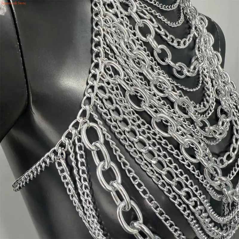 Q5WE Multilayer Chest Harness Chain With Tassels Design Metallic Body Chain Music Festival Body Jewelry Accessory For Female
Q5WE Multilayer Chest Harness Chain With Tassels Design Metallic Body Chain Music Festival Body Jewelry Accessory For Female