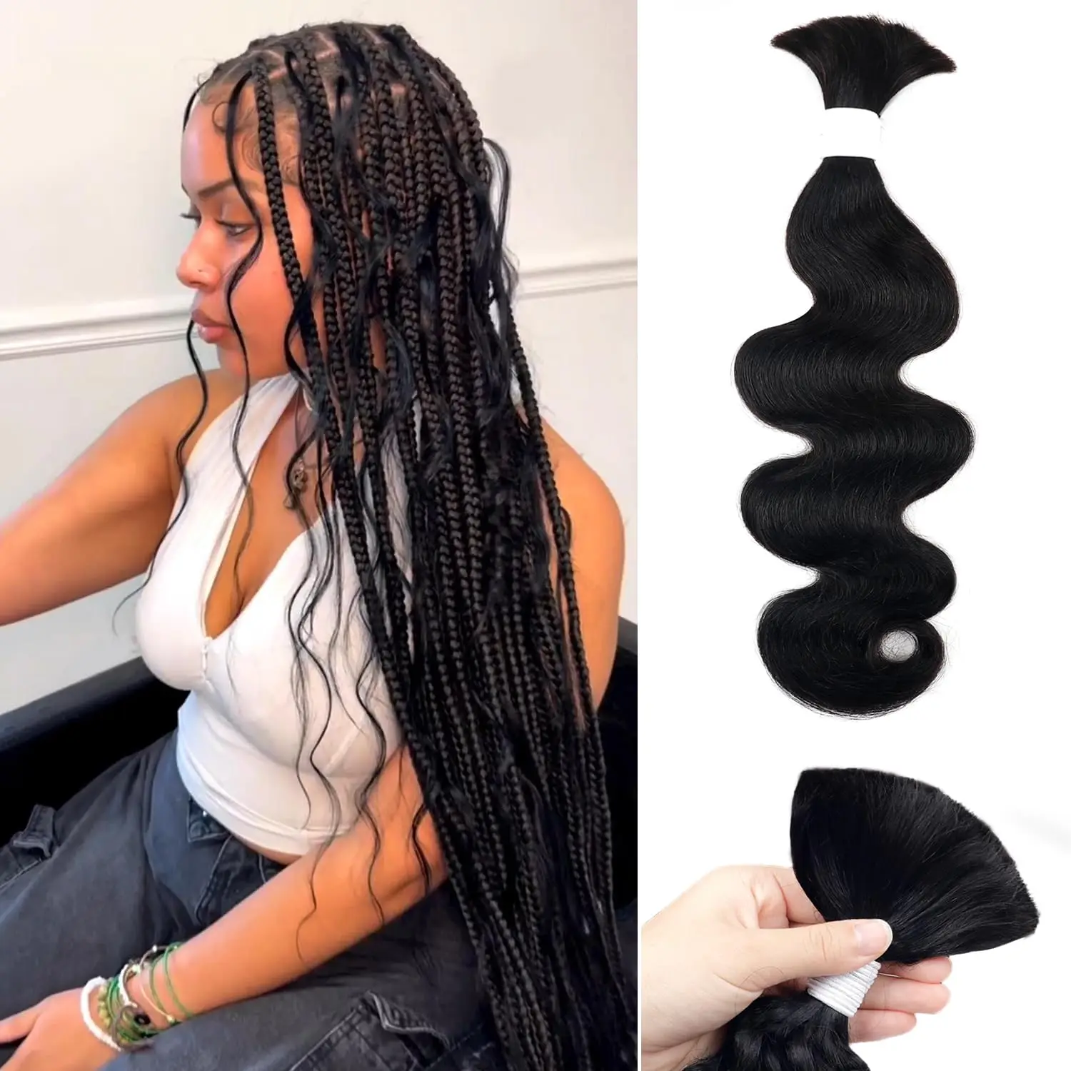 Human Braiding Hair 22 Inch Body Wave Bulk Human Hair for Braiding No Weft Brazilian Human Hair Braiding Hair for Boho Braids
Human Braiding Hair 22 Inch Body Wave Bulk Human Hair for Braiding No Weft Brazilian Human Hair Braiding Hair for Boho Braids